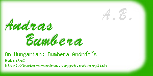 andras bumbera business card